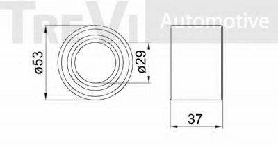 TREVI AUTOMOTIVE wb1627 -  Комплект подшипника ступицы колеса